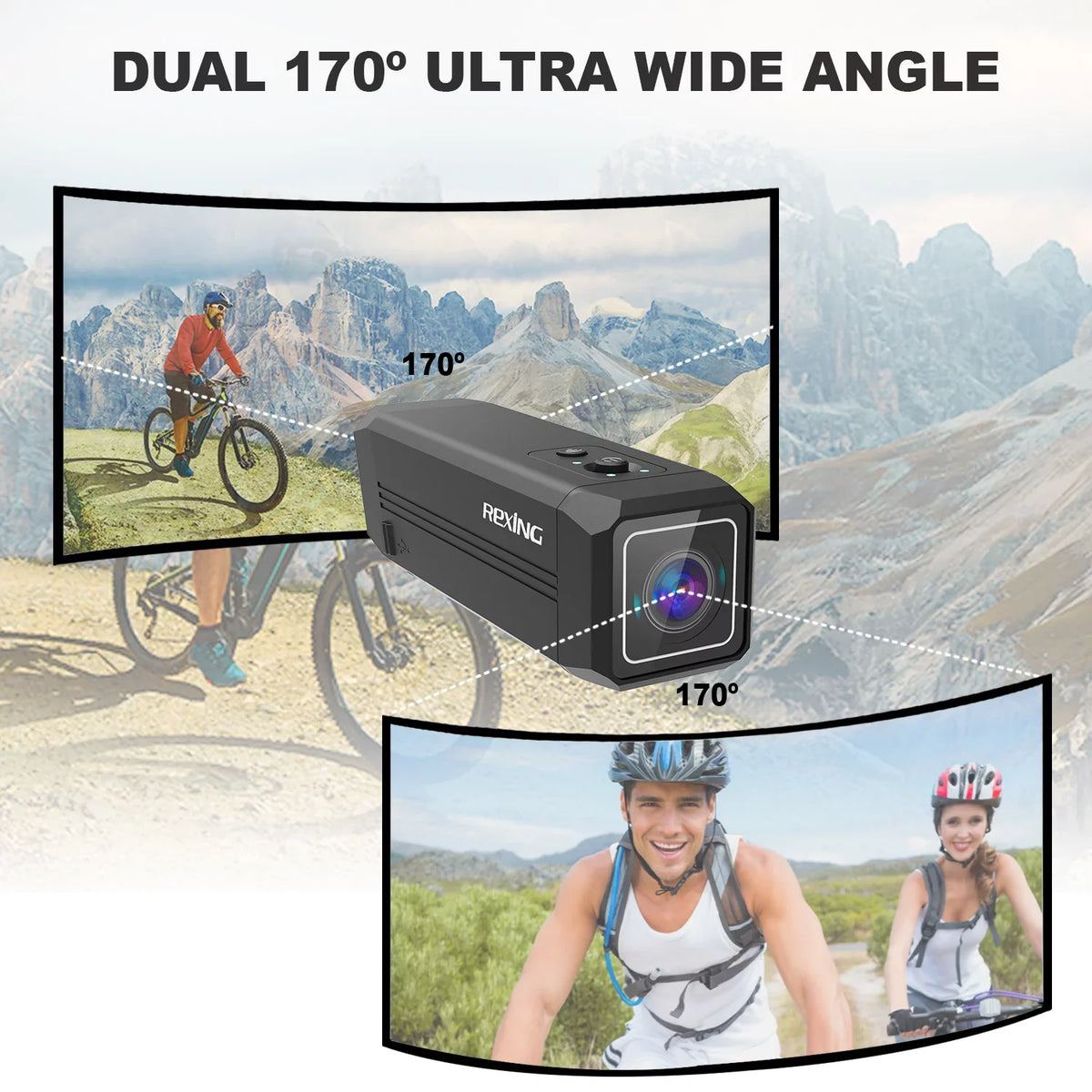 Rexing  Two Way Action Camera Front & Back 1080p@30fps with Wi-Fi Connect