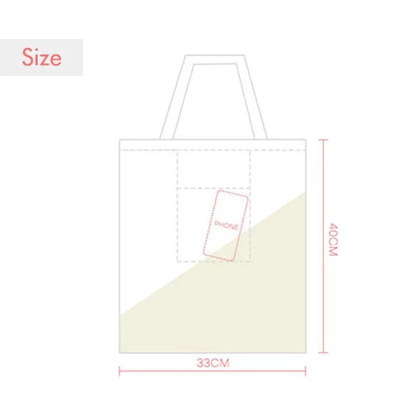 Alphabet Orange Fruit Cute Pattern Tote Canvas Bag Shopping Satchel Casual Handbag
